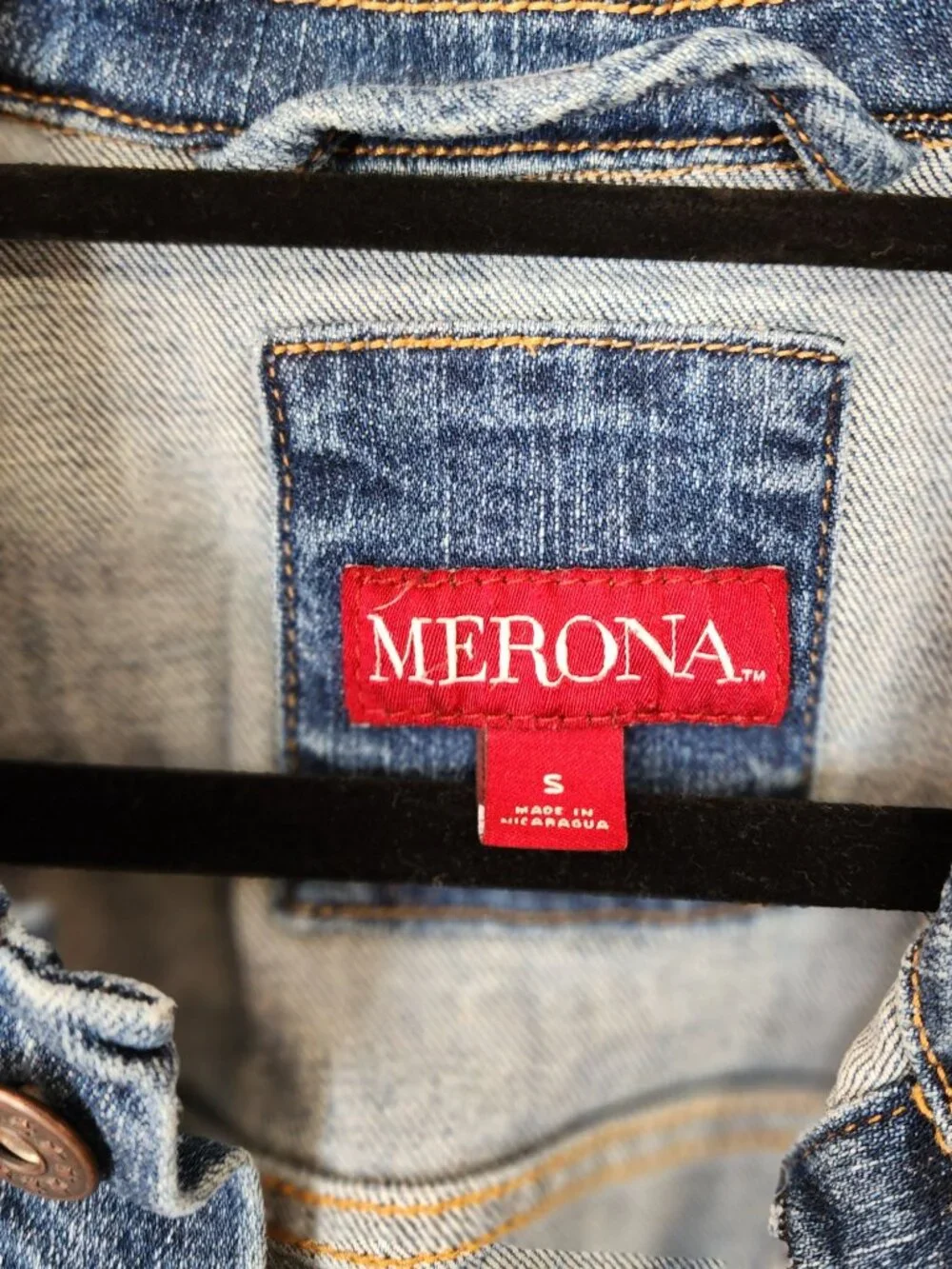 Merona denim Jean Jacket Festival Womens size Small - Picture 3 of 3